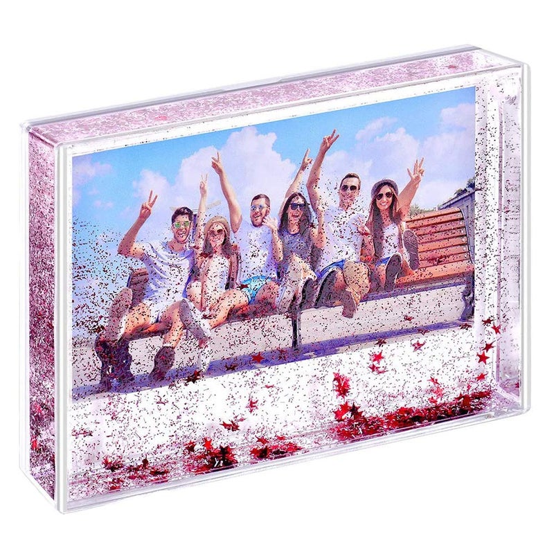 Kingho Glitter Picture Frame Cute Liquid Acrylic Photo Frames for Family Friends Couples Gifts Mount for 4x6 inch 10x15 cm Picture