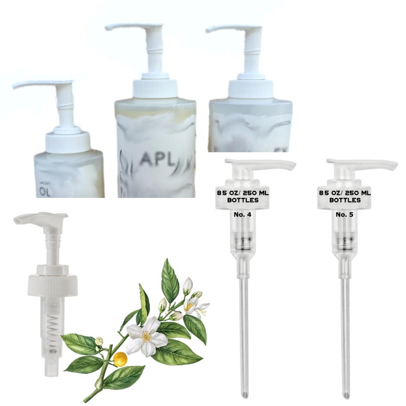 Dispenser Pumps Compatible with Olaplex No. 4 Fine Hair Shampoo and No. 5 Fine Hair Conditioner 8.5 oz, 250 ml Size Bottles, NOT for Liters, Two White Pumps Only, by Ultra Essentials (No. 4 & No. 5)