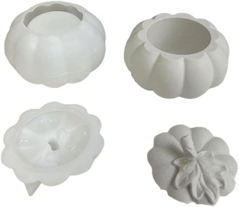 FirstTry FirstTry Candles Holders Resin Mold I Pumpkin Shape Concrete Silicone Epoxy Casting Jar Mould with Lid I for DIY Handmade Necklace Art Crafts Jewelry Storage Box Ring Trinket Container Home Décor (A) - Image 1
