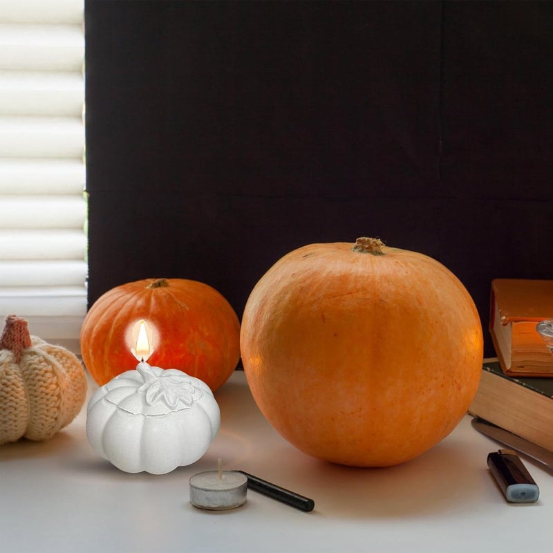 FirstTry FirstTry Candles Holders Resin Mold I Pumpkin Shape Concrete Silicone Epoxy Casting Jar Mould with Lid I for DIY Handmade Necklace Art Crafts Jewelry Storage Box Ring Trinket Container Home Décor (A) - Image 5