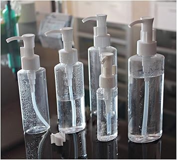 Quupy 3Pcs 200ml Empty Refillable Clear Plastic Pump Bottle Travel Bottle Make Up Cosmetic Container Dispenser for Lotion Shampoo - Image 3