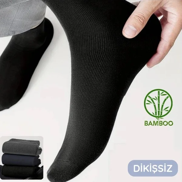 Kral Socks Premium Busines (5 Pairs) Classic Long Length Seasonal Seamless Men's Bamboo Socket Socks