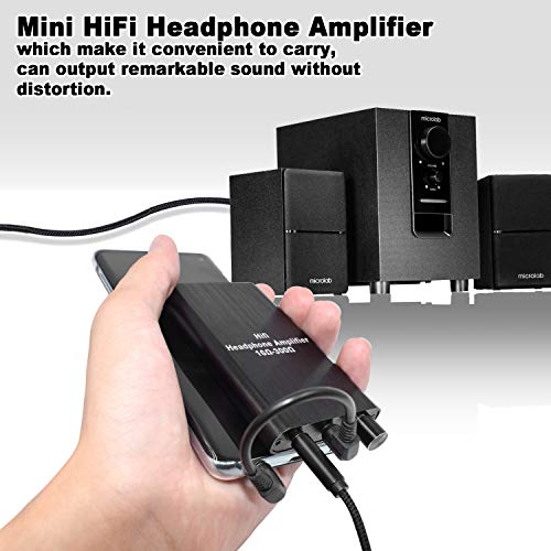 LVY Portable Headphone Amplifier 3.5mm Audio Rechargeable Two-Stage GAIN Switch HiFi Headphone Amplifier Compatible MP3/4, Phones, Computer and Various 3.5mm Audio Digital Devices - Image 3