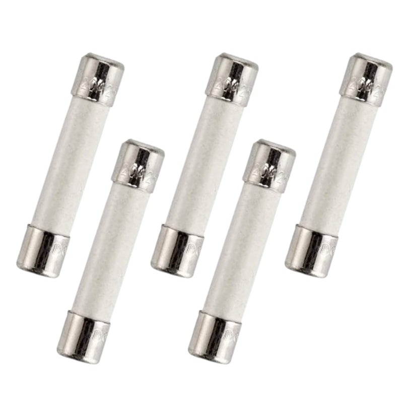 BlueCatELE BlueCatELE Microwave Fuse 20 Amp 250V Slow-Blow, Universal Ceramic Fuse Replacement for GE WB27X10388, Whirlpool, Kenmore, and Other Microwaves, 6mm x 30mm (5-Pack)  - Image 1