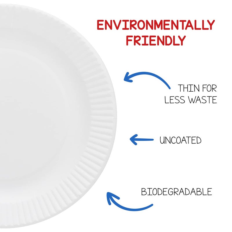 Hygloss Products Paper Plates - Uncoated White Plate - Use for Foodware  Events  Activities  Crafts Projects and More - Environmentally Friendly - Recyclable and Disposable - 6-Inches - 200 Pack - Image 4