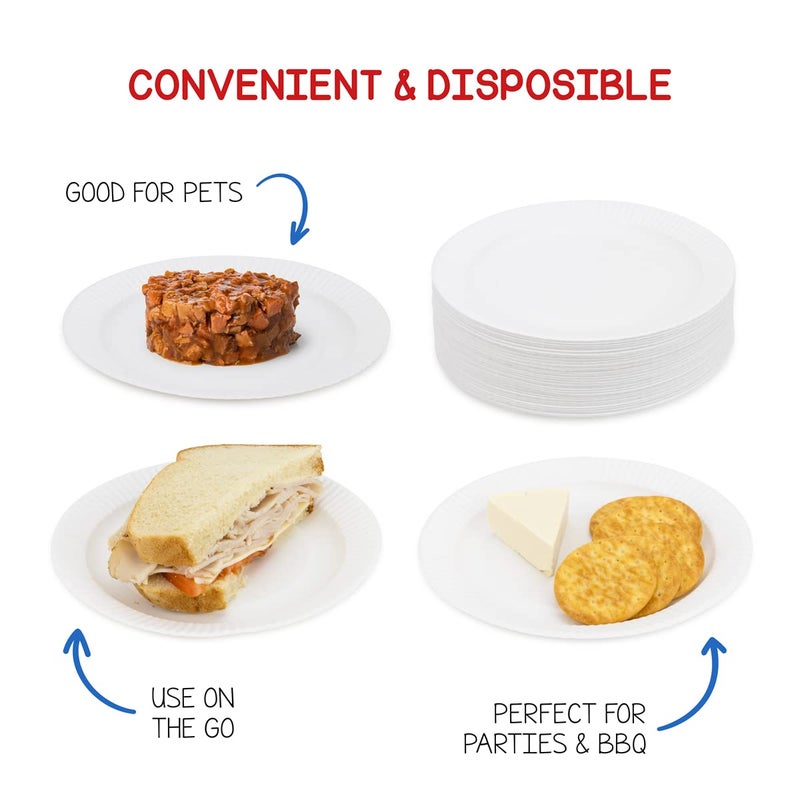 Hygloss Products Paper Plates - Uncoated White Plate - Use for Foodware  Events  Activities  Crafts Projects and More - Environmentally Friendly - Recyclable and Disposable - 6-Inches - 200 Pack - Image 2