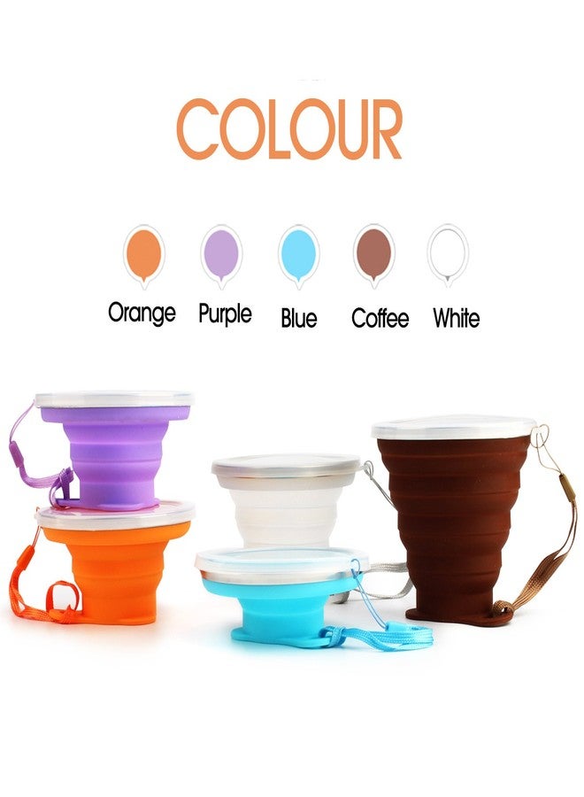ME.FAN Silicone Collapsible Travel Cup - Silicone Folding Camping Cup with Lids - Expandable Drinking Cup Set - BPA Free, Portable, Graduated [270ml] - Image 2