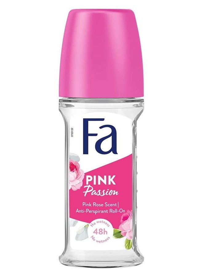 Fa Deodorant 1.7 Ounce Roll-On Pink Passion (50ml) (3 Pack)  - Image 3