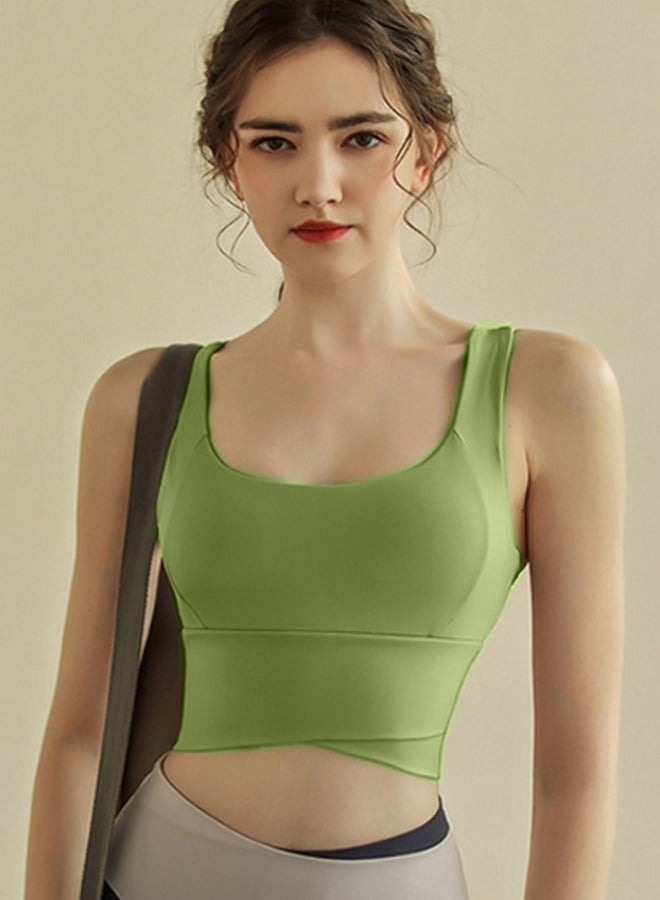 HaveDream Women's Yoga Vest, New Shockproof High Strength Running Fitness Bra - Fruit Green M Size  - Image 3