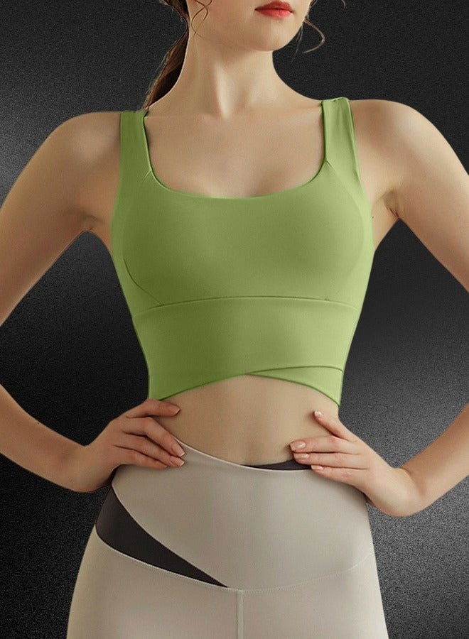 HaveDream Women's Yoga Vest, New Shockproof High Strength Running Fitness Bra - Fruit Green M Size  - Image 5