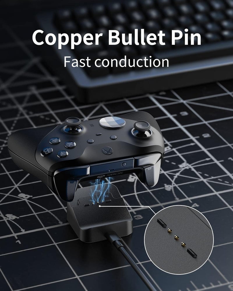 OLCLSS Controller Charger Station for Xbox One/Xbox Series X|S, Battery Pack for Xbox Series X|S/Xbox One/Xbox One S/Xbox One X/Xbox One Elite Controller (Black) - Image 3