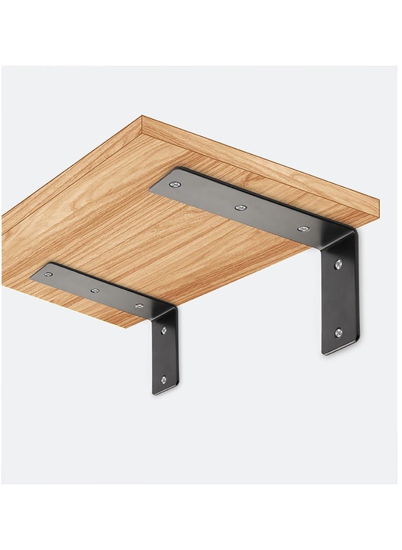 Rubik Shelf Brackets 5 inch - 2pcs L Shaped 90-Degree Right Angle Heavy Duty Corner Brace Joint Brackets for Table Bench Space Saving DIY - Black  - Image 3