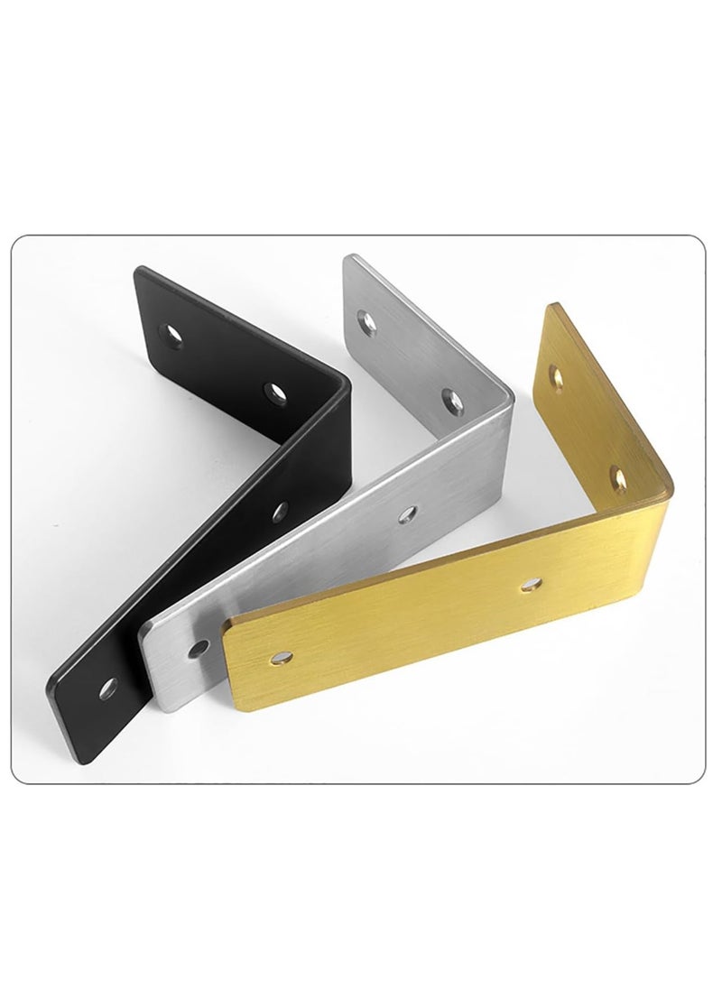 Rubik Shelf Brackets 5 inch - 2pcs L Shaped 90-Degree Right Angle Heavy Duty Corner Brace Joint Brackets for Table Bench Space Saving DIY - Black  - Image 5