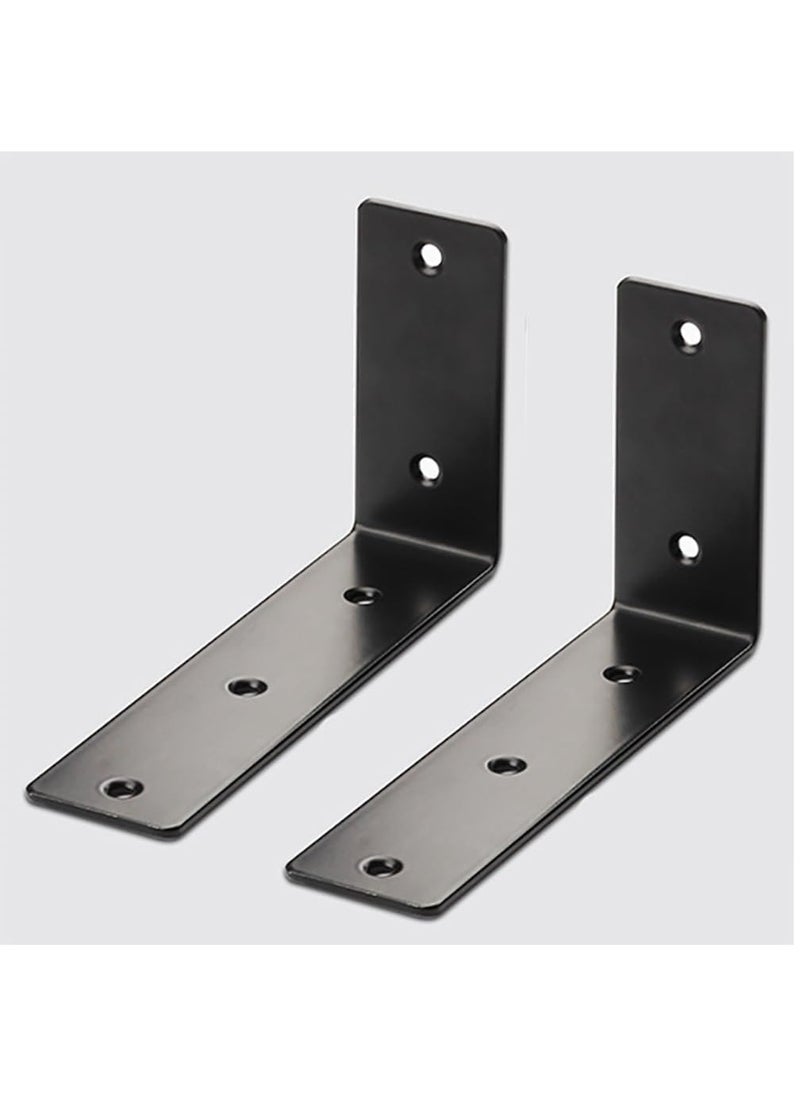 Rubik Shelf Brackets 5 inch - 2pcs L Shaped 90-Degree Right Angle Heavy Duty Corner Brace Joint Brackets for Table Bench Space Saving DIY - Black  - Image 1