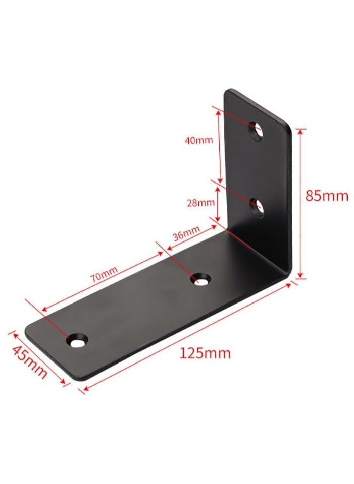 Rubik Shelf Brackets 5 inch - 2pcs L Shaped 90-Degree Right Angle Heavy Duty Corner Brace Joint Brackets for Table Bench Space Saving DIY - Black  - Image 2