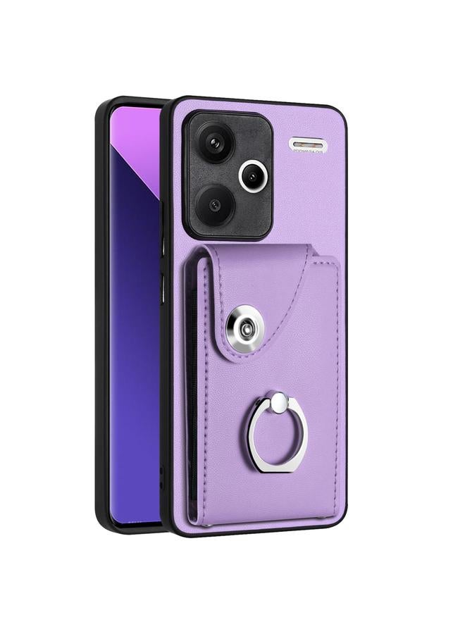 Case For Xiaomi Redmi Note 13 Pro+ Organ Card Bag Ring Holder PU Phone Case