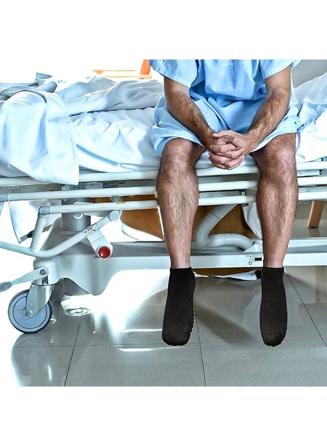 Non-Slip Grip Socks for Men and Women, Unisex Hospital Socks with Silicone Dots for Stability, Ideal for Pilates, Rehab, Nursing Homes, Trampoline, Martial Arts, 1 Pair, Black - Image 4