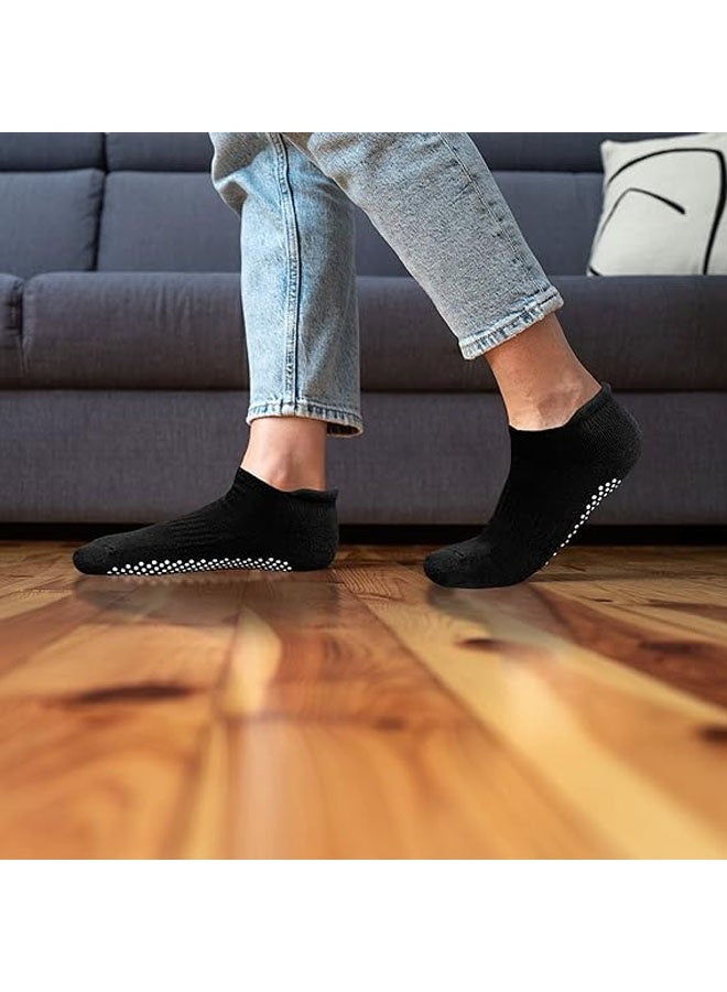 Non-Slip Grip Socks for Men and Women, Unisex Hospital Socks with Silicone Dots for Stability, Ideal for Pilates, Rehab, Nursing Homes, Trampoline, Martial Arts, 1 Pair, Black - Image 5