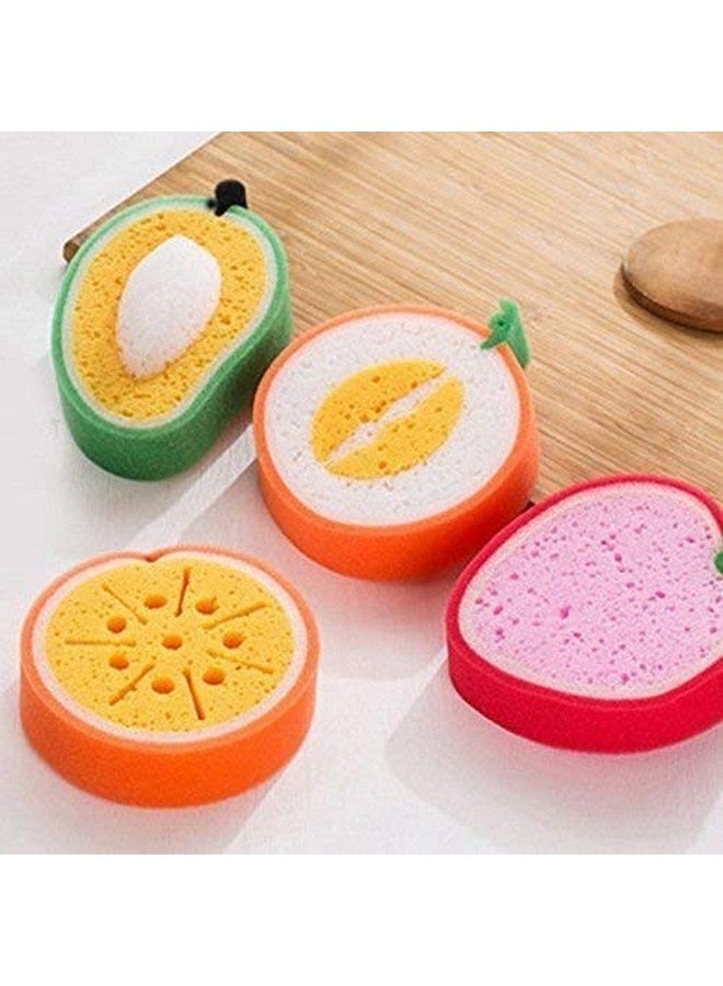 VEENA@_Fruit Shape Sponge Loofah Bath Scrub Set of 2 Multicolored Design for Kids and Adult_@W8