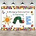 Lofaris Lofaris A Hungry Caterpillar is Turning One Happy Birthday Backdrop Sunshine Photocall Cartoon Caterpillar 1st Birthday  - Image 2