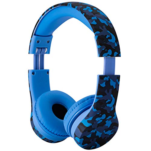Snug Play+ Kids Headphones – Volume Limited 93dB for Safe Listening – Foldable, Durable Headphones for Toddlers, Boys & Girls – Tangle-Free Cord – Ideal for Travel, School, Tablets - Blue Camo - Image 2