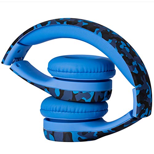 Snug Play+ Kids Headphones – Volume Limited 93dB for Safe Listening – Foldable, Durable Headphones for Toddlers, Boys & Girls – Tangle-Free Cord – Ideal for Travel, School, Tablets - Blue Camo - Image 4