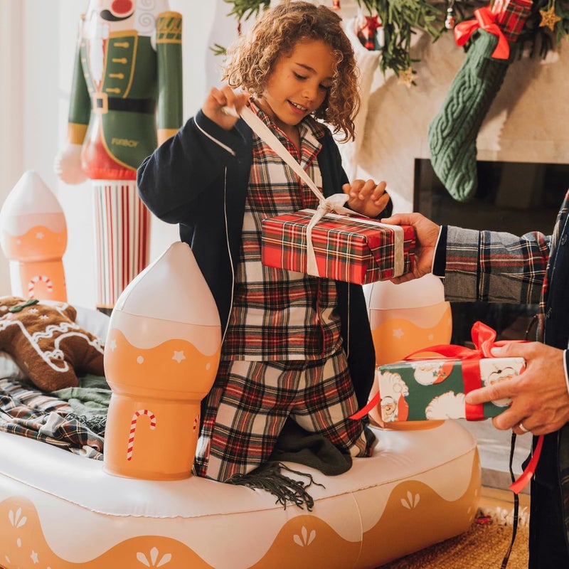 FUNBOY FUNBOY Kids Gingerbread House Holiday Sleepover Travel Bed  Air Mattress Perfect for Sleepovers Includes Carrying Storage Bag Twin - Image 2
