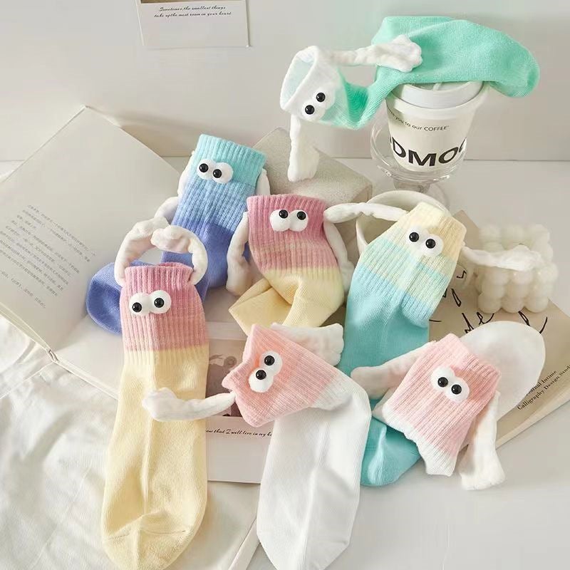 2025 Dopamine Socks For Women Holding Hands High-Looking Socks For Women Personalized Magnetic Holding Hands Red Socks For Couples - Image 5