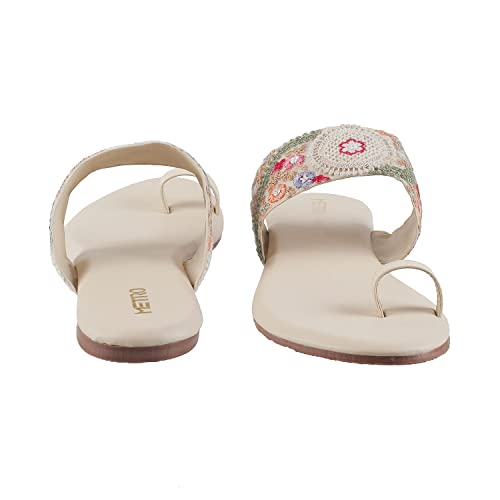 Metro Women Beige Flat Sandal UK/4 EU/37 (32-1702) - Image 5