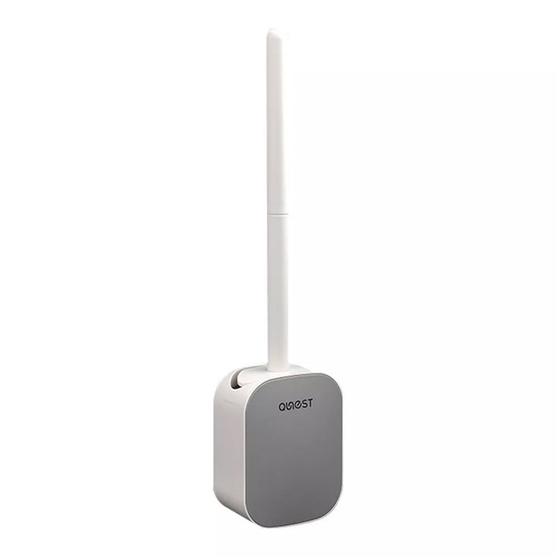 HomeFast Silicone Toilet Brush and Holder Set Luxury Home Toilet Cleaning Brush Set Wall Mounted Silicone Bowl Cleaner Soft Bristles Brush with Draining Holder for Toilet Bathroom Cleaning