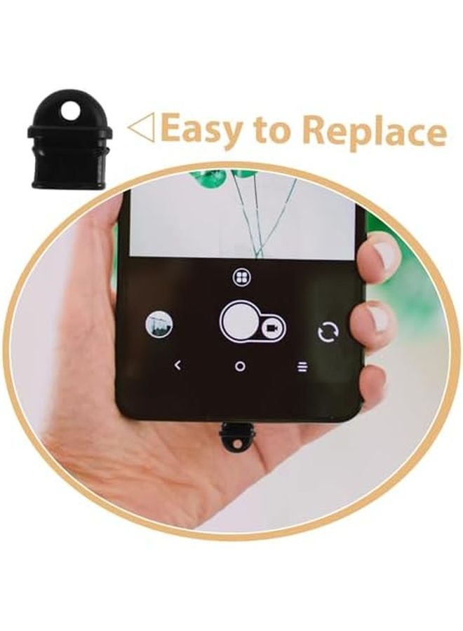 20 قطعة من واقيات منفذ الشحن Type C باللون الأسود، أغطية متينة ضد الغبار من البلاستيك لصيانة الهاتف - Image 4