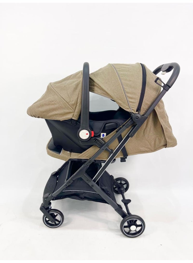 Burbay 2-in-1 Travel System Stroller with Car Seat | Lightweight Foldable Baby Stroller | Newborn to Toddler | Airplane Ready Compact Pram - Image 2