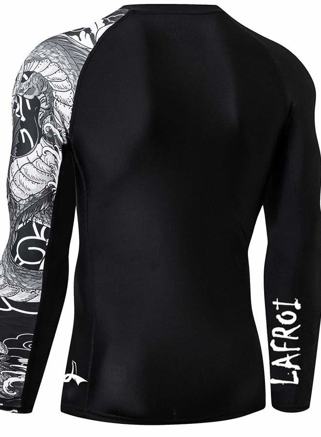LAFROI Men's Long Sleeve Upf 50+ Baselayer Performance Fit Compression Rash Guard-CLYYB, Asym Dragon, XXL - Image 5