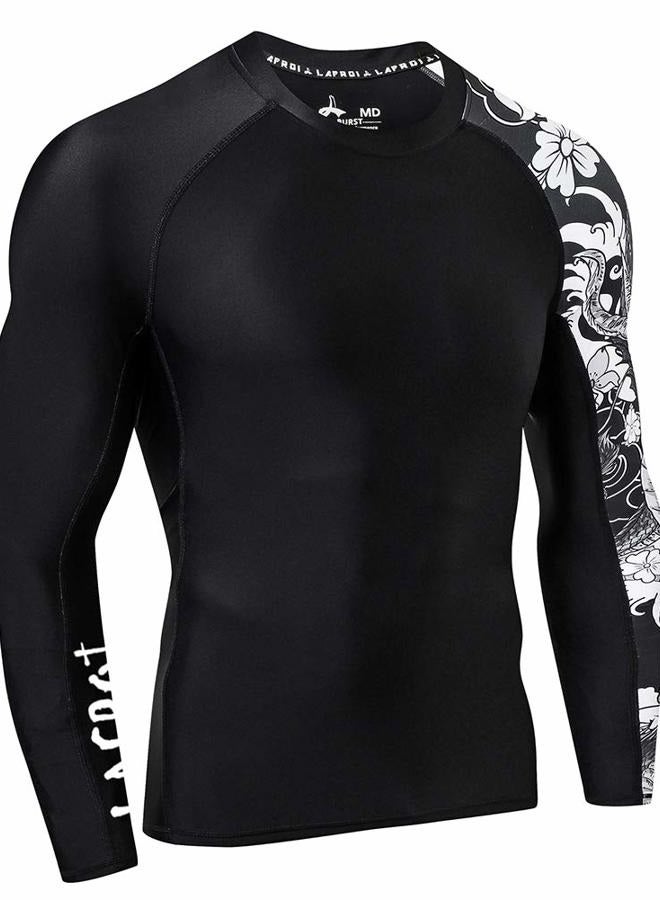 LAFROI Men's Long Sleeve Upf 50+ Baselayer Performance Fit Compression Rash Guard-CLYYB, Asym Dragon, XXL - Image 4