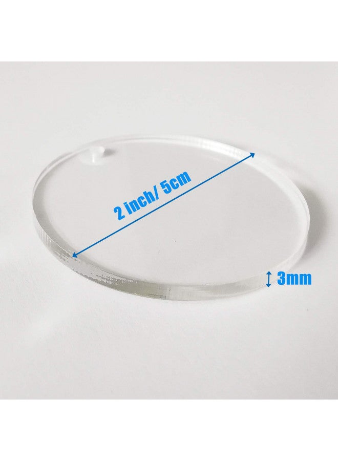 JINMURY JINMURY 50 Pieces 2 Inch Acrylic Circles Clear Keychain Blanks, Perfect for DIY Acrylic Keychains, Acrylic Discs Ornaments, Gift Tags, Christmas Ornaments, 1/8" Thickness  - Image 1