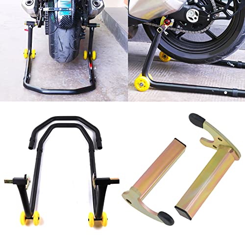 SING F LTD 1 Pair Motorcycle Paddock Stand Wheel Support Frame Stand Swing Arm Lift Tripod Hooks Fork U-Style Bobbin Fork Frame Accessories - Image 3