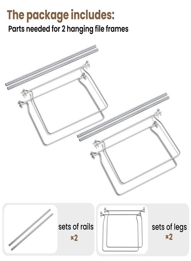 SUNEE Hanging File Folder Frame, Letter Size Files Holder Bars,17.5 Inches, Set of 2 - Image 2
