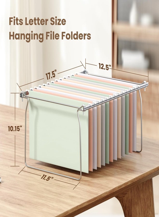 SUNEE Hanging File Folder Frame, Letter Size Files Holder Bars,17.5 Inches, Set of 2 - Image 3