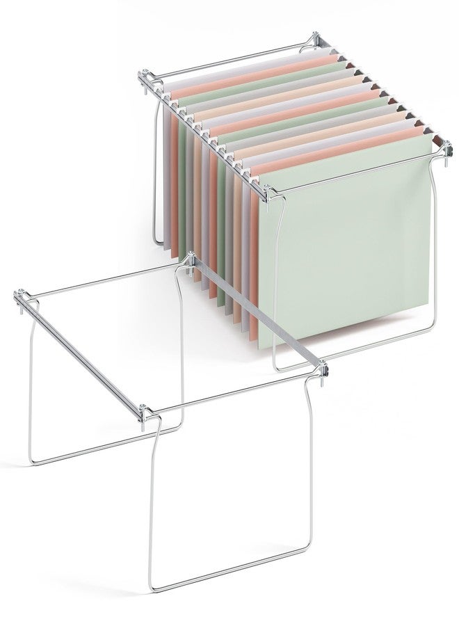 SUNEE Hanging File Folder Frame, Letter Size Files Holder Bars,17.5 Inches, Set of 2 - Image 1