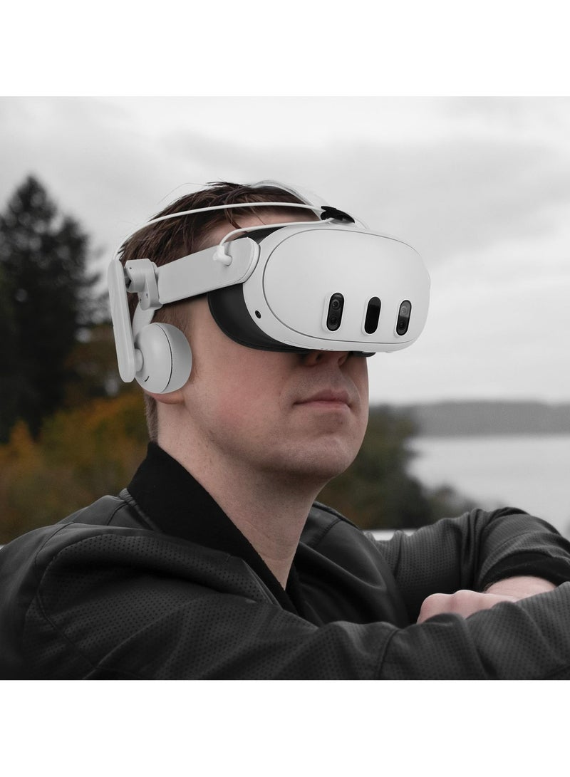 CMGTYYD. واقي أذن الواقع الافتراضي المحسّن للصوت متوافق مع ميتا كويست 3 / كويست 2، جامع صوت سماعة الرأس، غطاء أذن مريح على الأذن، ملحقات ألعاب تمديد سماعة الرأس (أبيض، 1 زوج) - Image 5