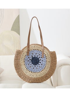New Minimalist Circular Single Shoulder Grass Woven Bag Woven Bag