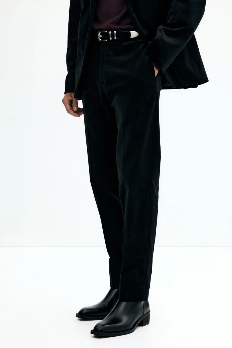 H&M  Regular Fit Velvet  suit trousers for Men | Best Price UAE