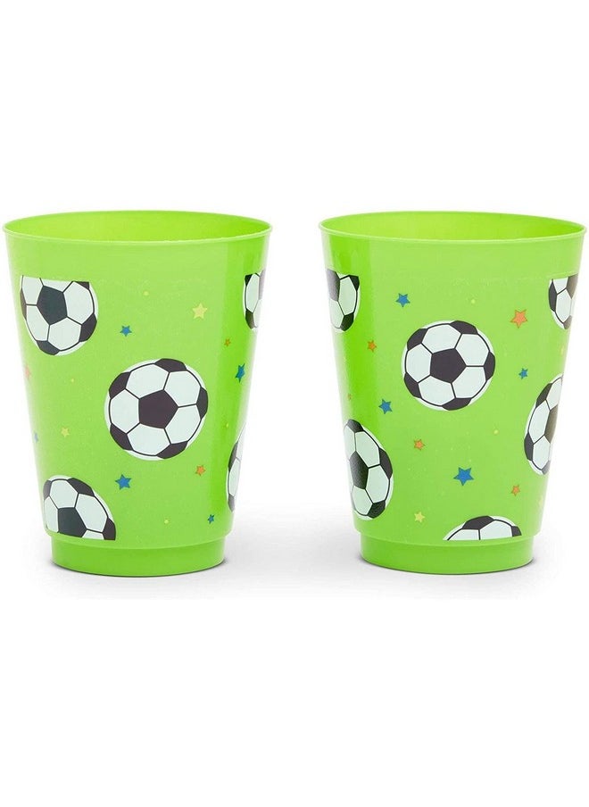 Blue Panda Soccer Reusable Plastic Party Cups - Pack Of 16 - Green  - Image 4