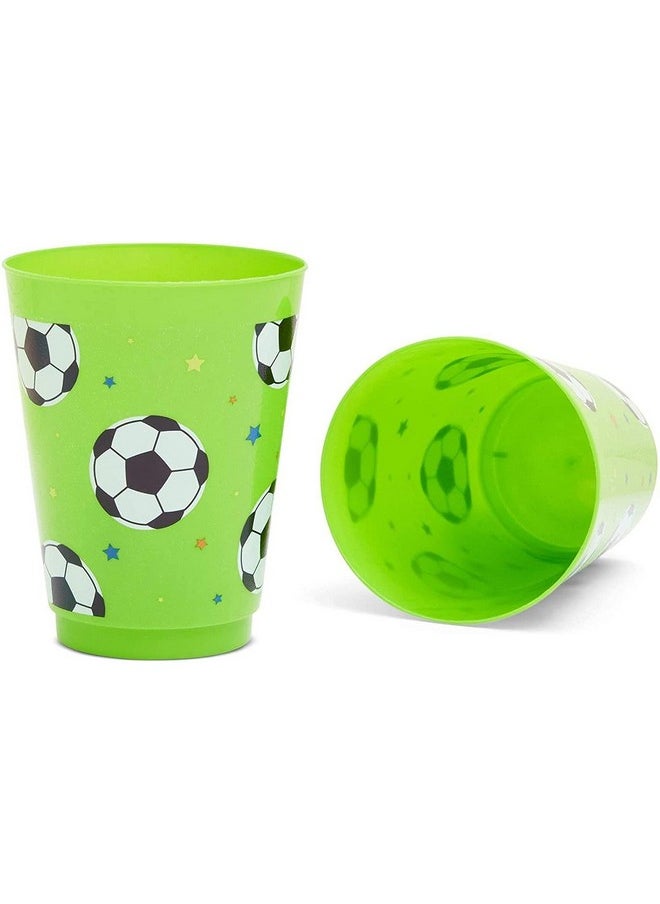 Blue Panda Soccer Reusable Plastic Party Cups - Pack Of 16 - Green  - Image 2