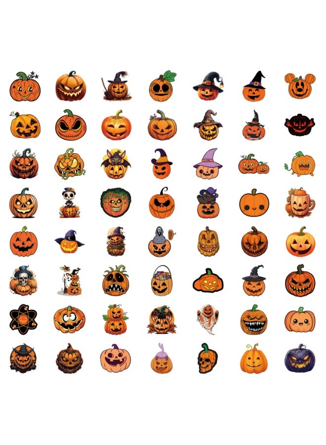 NIBEMINENT 55 Pcs Pumpkin Deco Kit Waterproof Stickers, High Definition Printing Bright Colors, Suitable for Laptop Skateboard Luggage Water Bottle Guitar DIY - Image 3