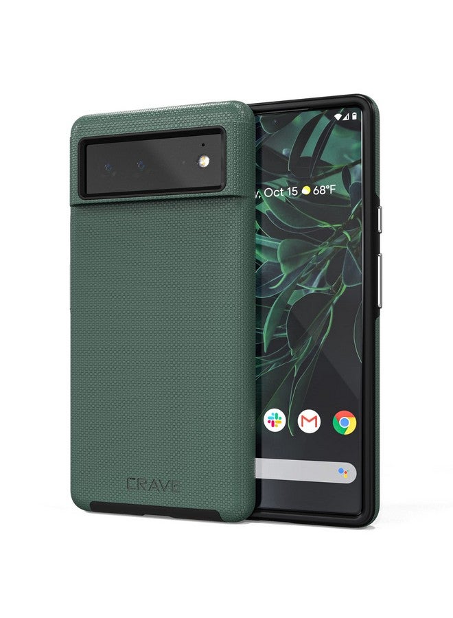 كريف غطاء حماية مزدوج من كريف لهاتف جوجل بيكسل 6، غطاء حماية مزدوج الطبقات مقاوم للصدمات لهاتف جوجل بيكسل 6 - أخضر غابي - Image 1