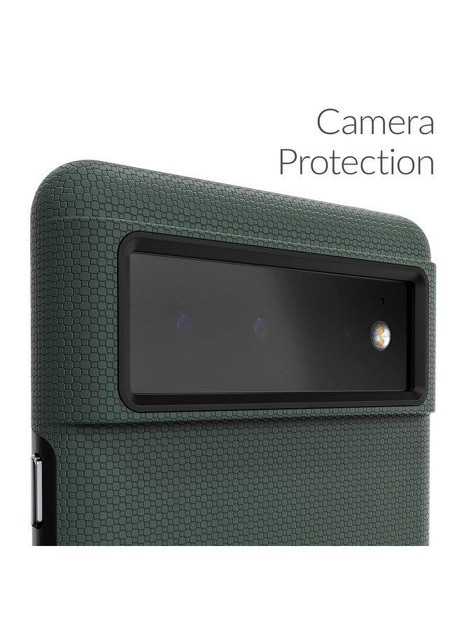 كريف غطاء حماية مزدوج من كريف لهاتف جوجل بيكسل 6، غطاء حماية مزدوج الطبقات مقاوم للصدمات لهاتف جوجل بيكسل 6 - أخضر غابي - Image 3