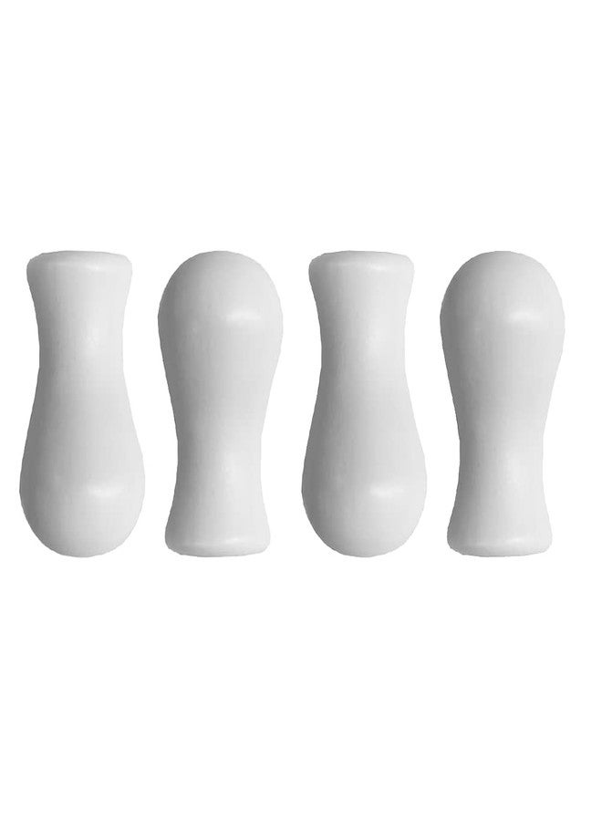 جي شلو مجموعة GSHLLO من 4 قطع من مقابض ستائر خشبية بيضاء، كرات تعليق، حبال ستائر، ملحقات ستائر النوافذ - Image 1