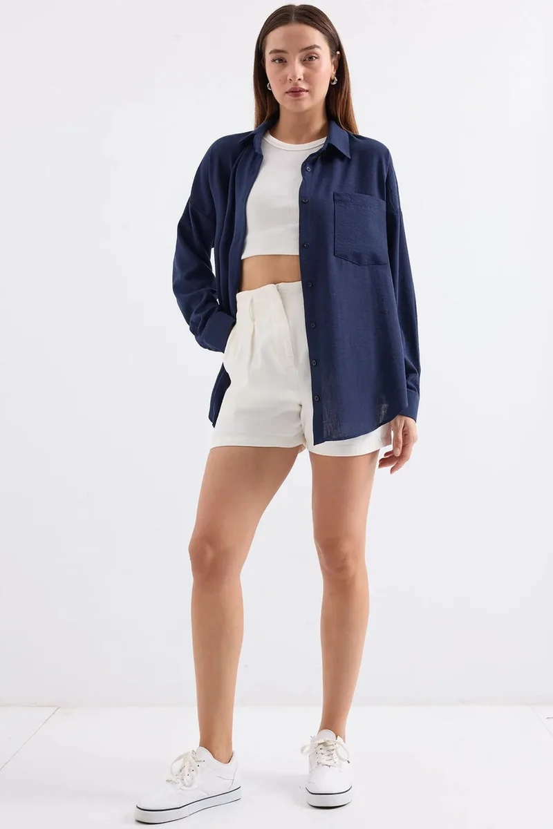 بيغ دارت BDART Linen Blended Shirt with Button Closure