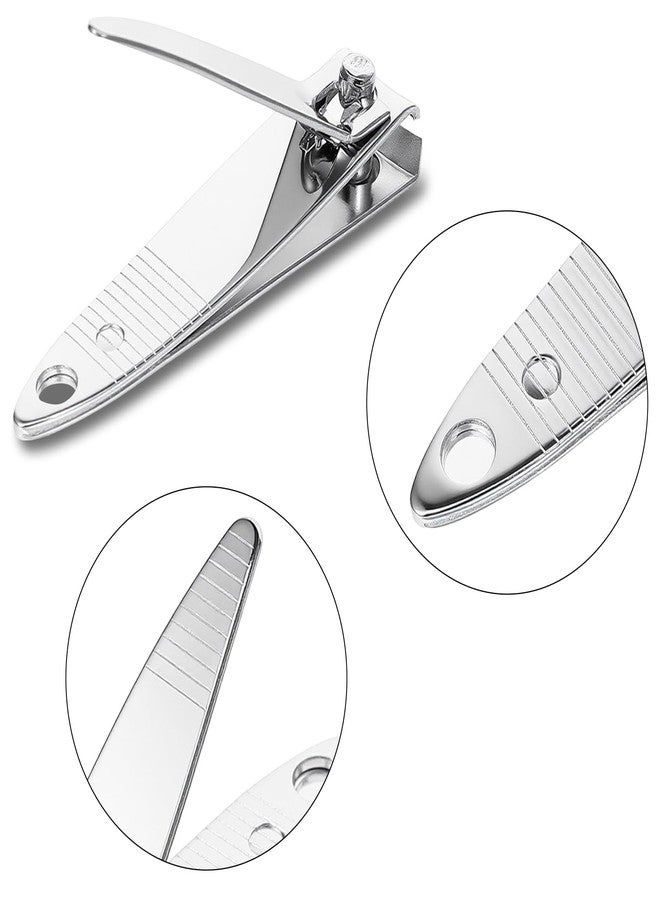 Xosjska 10 Pieces Small Flat Nail Clippers Metal Fingernail Clipper Portable Toenail Clipper Cutter Silver Travel Nail Trimming Pointed Manicure Pedicure for Men Women Homeless Care Supplies - Image 3